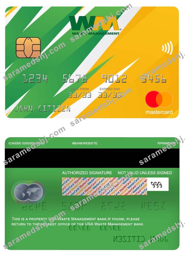 USA Waste Management bank mastercard